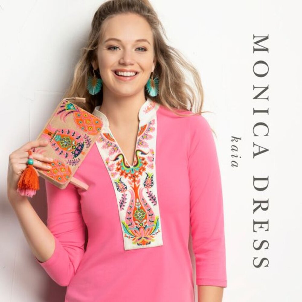 Spartina pink Monica shift tunic dress Small
